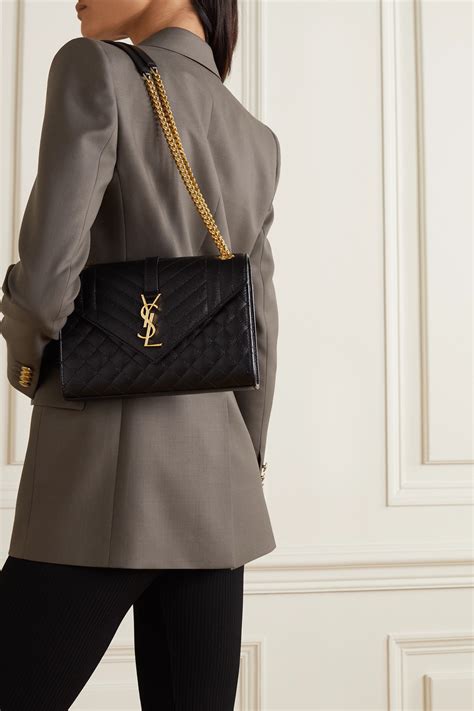 soft envelope quilted leather shoulder bag ysl|ENVELOPE SMALL IN QUILTED GRAIN DE POUDRE .